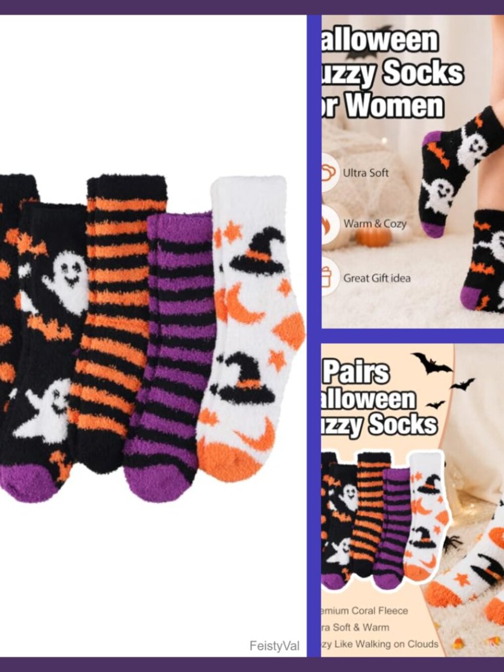 Fuzzy Socks for Women Fluffy Cozy Winter Slipper Socks 5 Pairs